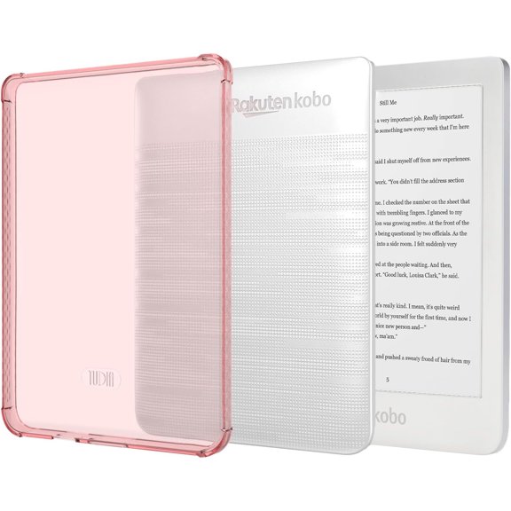 TUDIA SKN Kobo Clara HD Case 6" 2018 Anti-Yellowing Silicone Gel Clear - Clear Pink