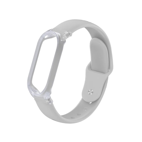 TUDIA Snap-On Case Silicone Wristband for PLAUD NotePin AI Voice Recorder, Adjustable Wearable Strap Secure Accessory, Light Gray