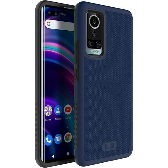 TUDIA MergeGrip Blu Bold N2 Case Dual layer Raised Edge Tough Heavy Duty - Indigo Blue