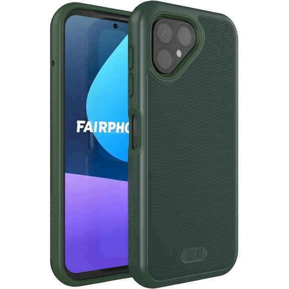 TUDIA MergeGrip Fairphone 5 Case 2023 Military Grade Dual Layer Cover - Pine Green