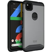 TUDIA for Google Pixel 4a Phone Case, [Merge] Military-Grade Dual Layer Slim Tough Heavy Duty Case Cover for Google Pixel 4a (Metallic Slate)