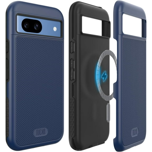 TUDIA MergeGrip Google Pixel 8a Case 2024 MagSafe Compatible Dual Layer - Indigo Blue