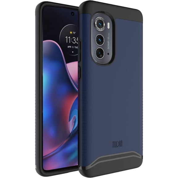 TUDIA Merge Motorola Edge 2022 Case Dual Layer Slim Shockproof Heavy Duty - Indigo Blue
