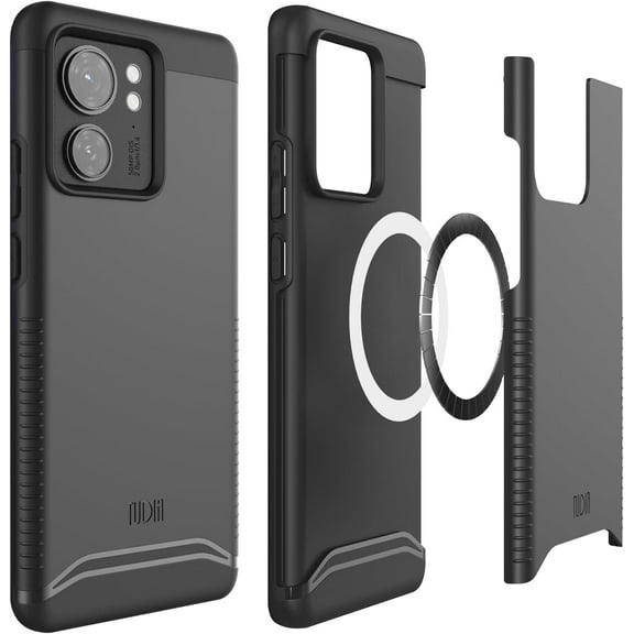 TUDIA Merge Magsafe Compatible Case for Motorola Edge 2023 Dual layer Heavy Duty - Matte Black