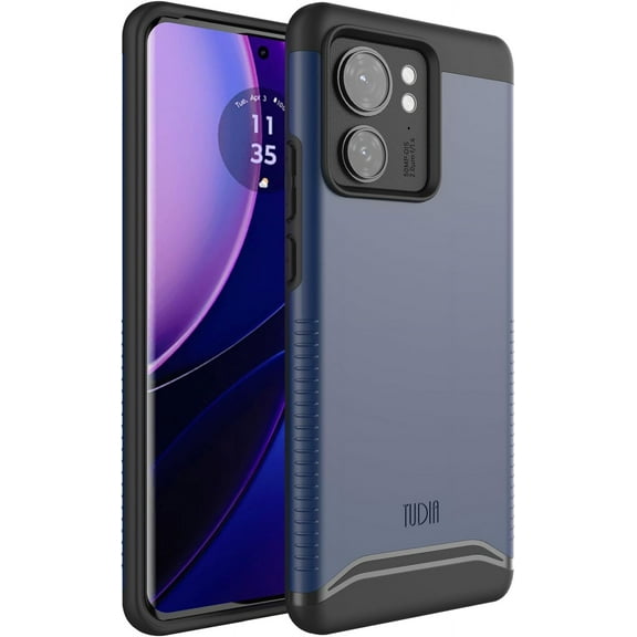 TUDIA Merge Motorola Edge 2023 Case Dual layer Slim Raised Edge Shockproof Heavy Duty - Indigo Blue
