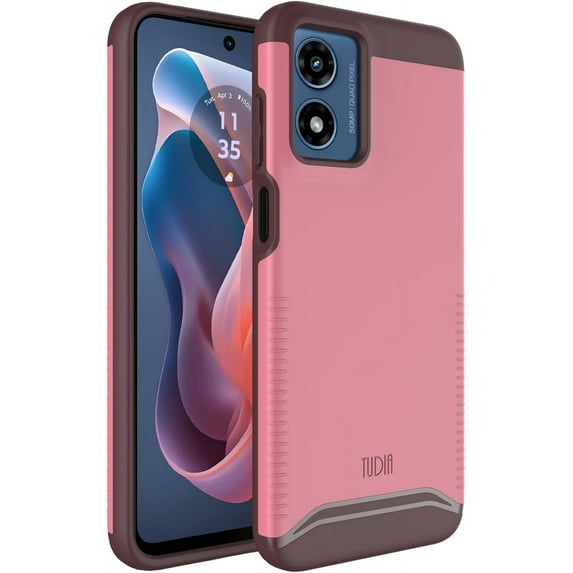 TUDIA Merge Motorola Moto G Play 4G 2024 Case Dual Layer Heavy Duty Cover - Smokey Pink