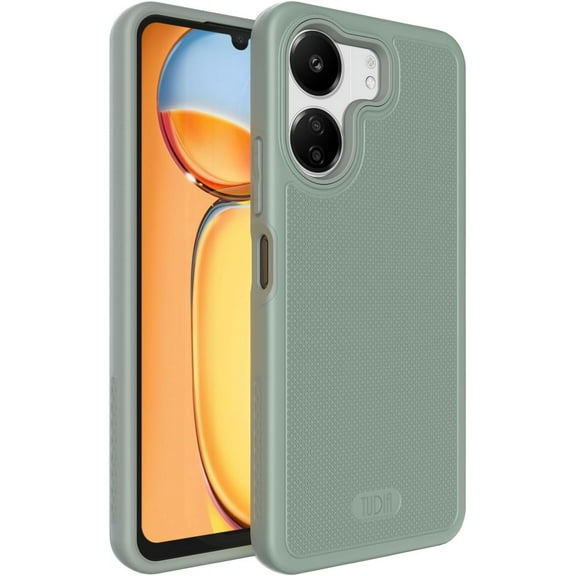 TUDIA MergeGrip Redmi 13C Case 4G / Xiaomi Poco C65 Case Heavy Duty Cover - Green Lily