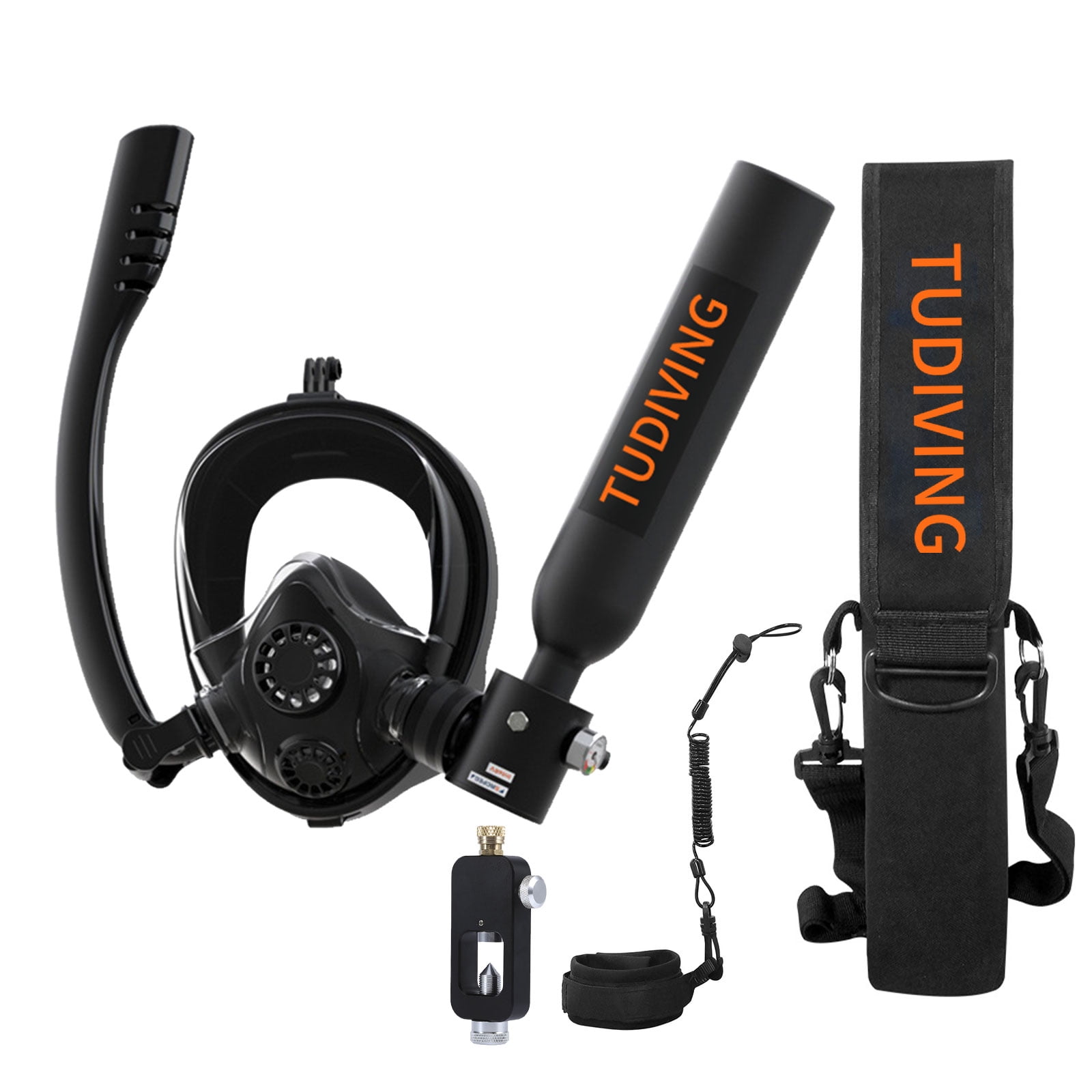 TUDIVING0.5L Scuba Diving Tank kit Mini Oxygen Cylinder with Full Face