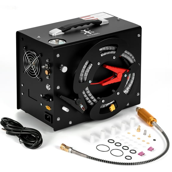 TUDIVING PCP Air Compressor, Built in Converter, 4500psi/300bar Pcp Compressor Auto stop