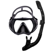 TUDIVING Snorkeling Mask Set for Adults, Mask and Snorkel Combo for Beach, Pool and Travel, Black