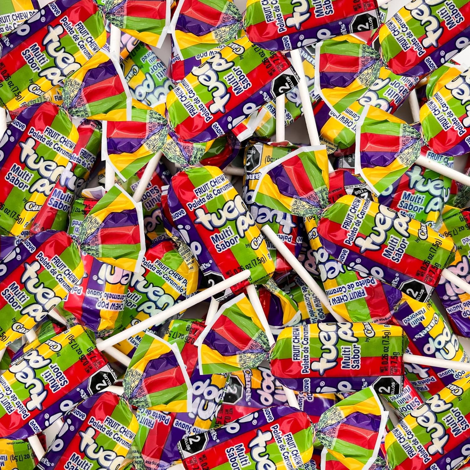 TUENI Multiflavored Fruit Chew Pops Candy, Bulk Pack 2 Pounds