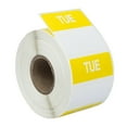thumbnail image 1 of TUESDAY (Day of the Week) Labels, Yellow/White, 500 labels per roll, 1-9/16" x 1-9/16" or 40mmx40mm, 28 Rolls, 1 of 5