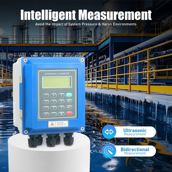 TUF-2000B DN20~DN700mm Ultrasonic Flow Meter Liquid Flowmeter w/ TM-1 and TS-2 for Water Supply, Heating