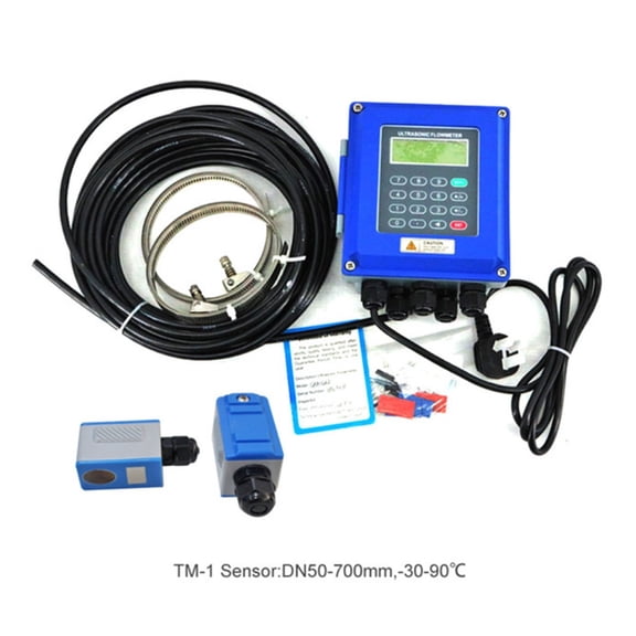 TUF-2000B Ultrasonic Flow Meter DN50mm-DN700mm Wall Mounted Type Ultrasonic Liquid Flowmeter IP67 Protection TM-1 Transducer ,Easy to Use
