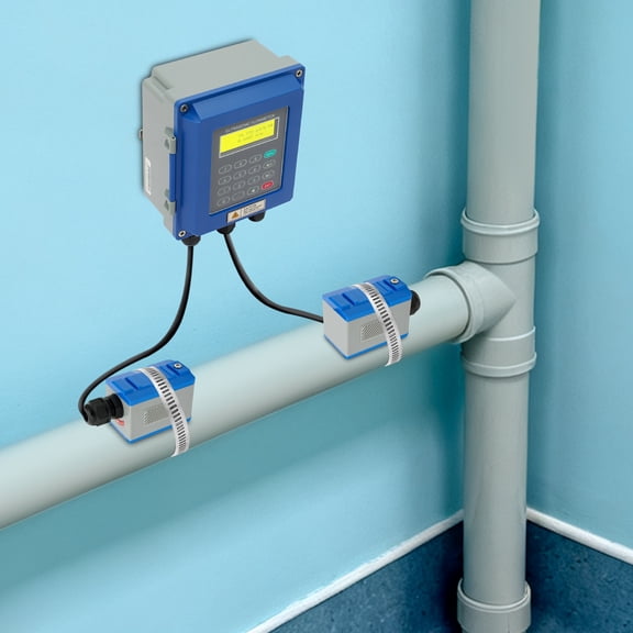 TUF-2000B Ultrasonic Flow Meter Liquid Flowmeter W/ TM-1 Transducer Wall Mounted