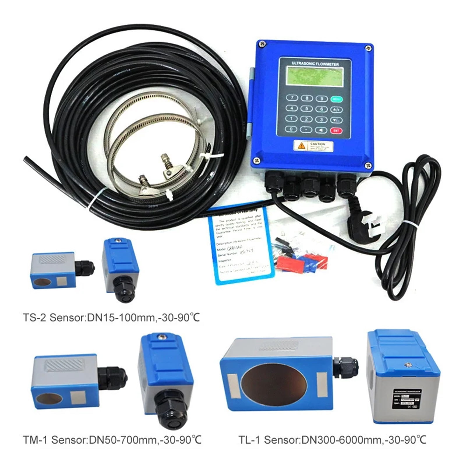 TUF-2000B Wall Mounted Water Flow Meter Transducer TS-2/TM-1-HT ...