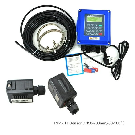 TUF-2000B Wall Mounted Water Flow Meter Transducer TS-2/TM-1-HT Optional SD Storage Clamp Sensor Liquid Ultrasonic Flowmeter ,Accurate Measurements