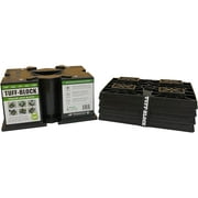 TUFF-Block by Dock N Stow w/ 4 XL Pads Combo   RV Leveling Blocks for Camper, Tongue Jack Stands for Stabilizer Scissor Jacks   Block Stacks on Pads for Added Height   Level Your Trailer Black