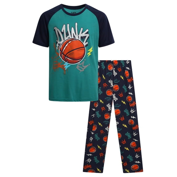TUFF GUYS Boys Pajama Set Short Sleeve Sleep Shirt and Pajama Pants Sleepwear 2 Piece