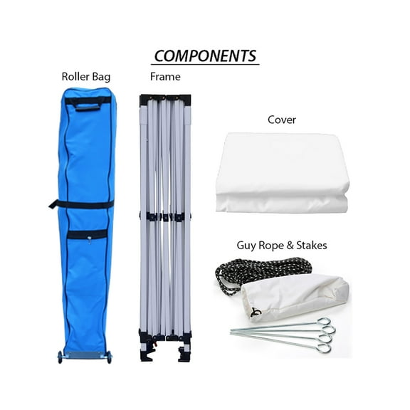 TUFF TENT WHITE Frame 10X15 Pop Up Tent w/ WHITE Cover