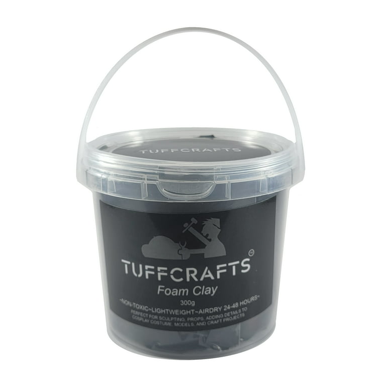 TUFFCRAFTS Moldable Foam Clay, (300 grams / 10.60 oz.), Black Clay