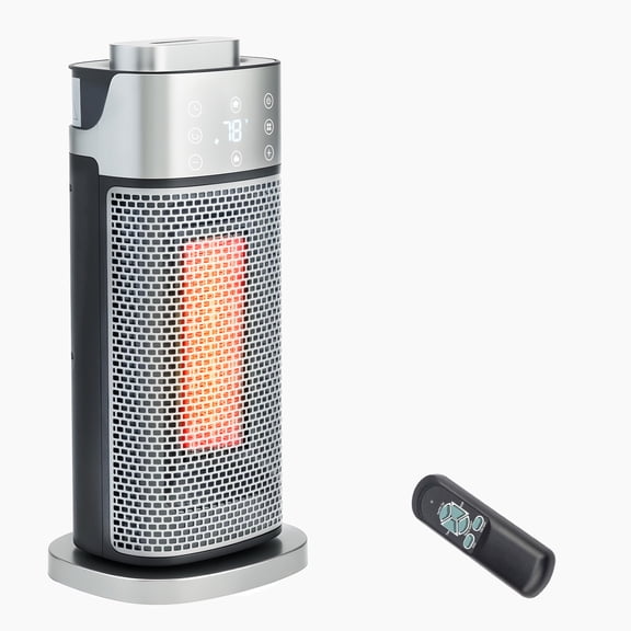 TUFFIOM 16H Tower Heater with Humidifier and 3D Flame Effect, Portable Electric Space Heater with Timer Adjustable Thermostat, Tipover and Overheat Protection for Indoor Use Bedroom Home