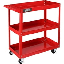 TUFFIOM 3 Tier Rolling Tool Cart, 330lbs Capacity Steel Service Utility Cart Storage Organizer
