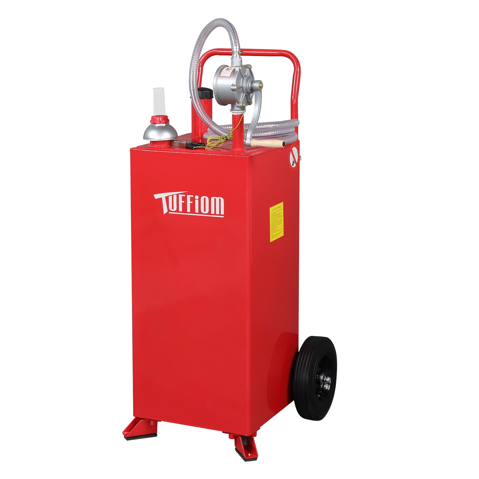 TUFFIOM 30 Gallon Gas Caddy with Wheels, Fuel Transfer Tank Gasoline Diesel Can Reversible
