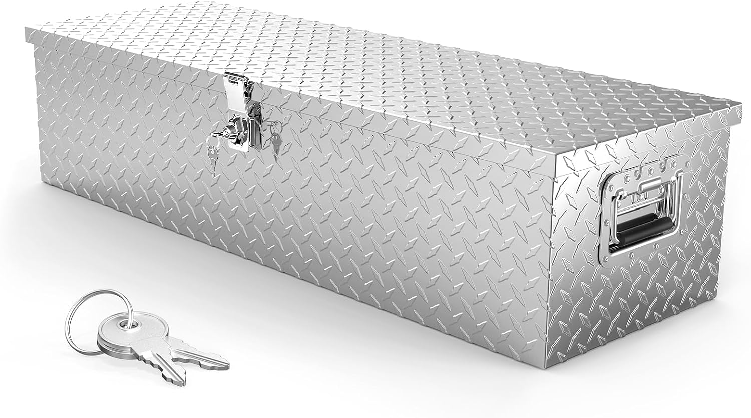 TUFFIOM 39 inch Aluminum Truck Tool Box with Lock & Keys, Diamond Plate