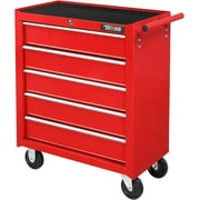TUFFIOM 5-Drawer Rolling Tool Chest with Lock & Key, Tool Storage Organizer Box Cabinet with Wheels