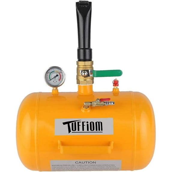 TUFFIOM 5 Gallon Air Tire Bead Blaster Seater w/Pressure Gauge & Handle, Wheel Seating Tool Inflator Tank for Truck ATV, 85-116PSI Operating Pressure, Black