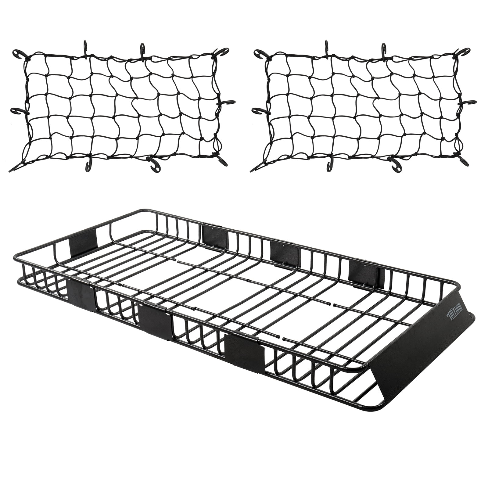 TUFFIOM 84" x 39" x 6" Rooftop Cargo Carrier Rack W/ 2 Nets, 250lbs