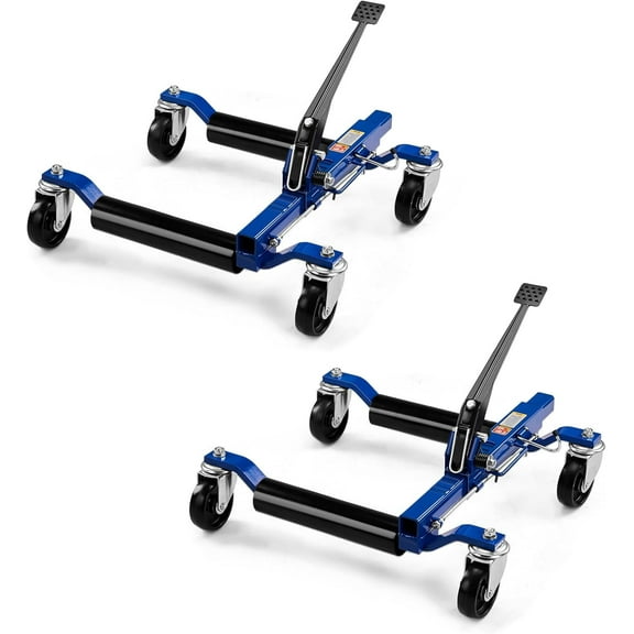 TUFFIOM Car Wheel Dolly Jack Set of 2, Hydraulic 1500-lbs Car Skates, 12'' Wheel Vehicle Positioning Jack, Heavy Duty Rollers for Tire Auto Repair Moving, Blue