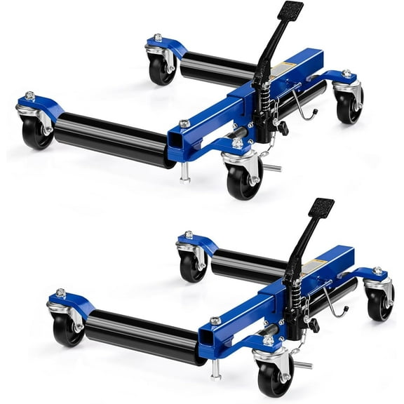 TUFFIOM Car Wheel Dolly Jack Set of 2, Hydraulic 1500-lbs Car Skates, 12'' Wheel Vehicle Positioning Jack, Heavy Duty Rollers for Tire Auto Repair Moving, Blue