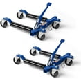 thumbnail image 1 of TUFFIOM Car Wheel Dolly Jack Set of 2, Mechanical 1500-lbs Car Skates, 12'' Wheel Vehicle Positioning Jack, Heavy Duty Rollers with Ratcheting Foot Pedal for Tire Auto Repair Moving, Red/ Blue, 1 of 8