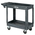 thumbnail image 1 of TUFFIOM Plastic Service Utility Cart, Support up to 550lbs Capacity, Heavy Duty Tub Storage Cart W/Deep Shelves, Multipurpose Rolling 2-Tier Mobile Storage Organizer, for Warehouse Garage, 1 of 7