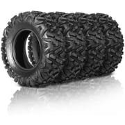 TUFFIOM Set of 4 ATV UTV All-terrain Tires 25x8-12 Front & 25x10-12 Rear, 6 PR, Tubeless