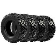 TUFFIOM Set of 4 ATV/UTV All-terrain Tires 25x8-12 Front 25x10-12 Rear, 6 PR, Tubeless