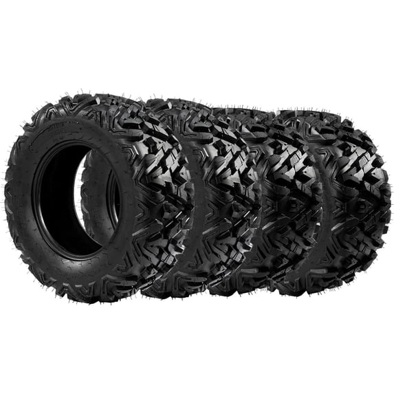 TUFFIOM Set of 4 ATV/UTV All-terrain Tires 25x8-12 Front 25x10-12 Rear, 6 PR, Tubeless