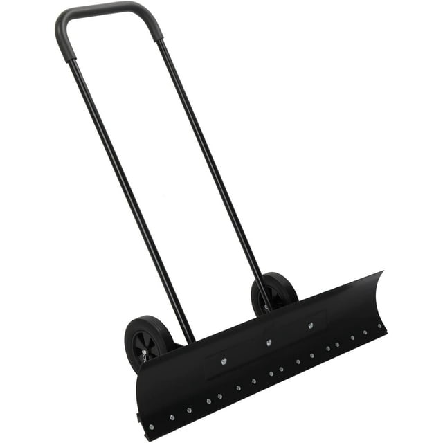 TUFFIOM Snow Pusher Shovel for Driveway with Wheels, 39" Wide Heavy