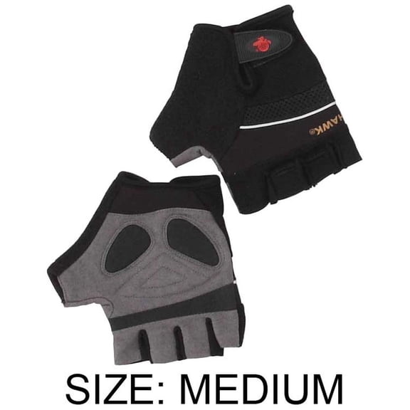 TUFFSTUFF Men's Fingerless Gloves | Medium Size (501/M) | Gray Padded Palms | Synthetic Suede & Black Spandex | Adjustable Strap | Cooling Mesh Back