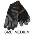 thumbnail image 1 of TUFFSTUFF Men's Mechanic's Gloves | Synthetic Gray Suede & Black Spandex | Anti-Slip | Breathable | Padded Protection | Adjustable Fit | Size M, 1 of 2
