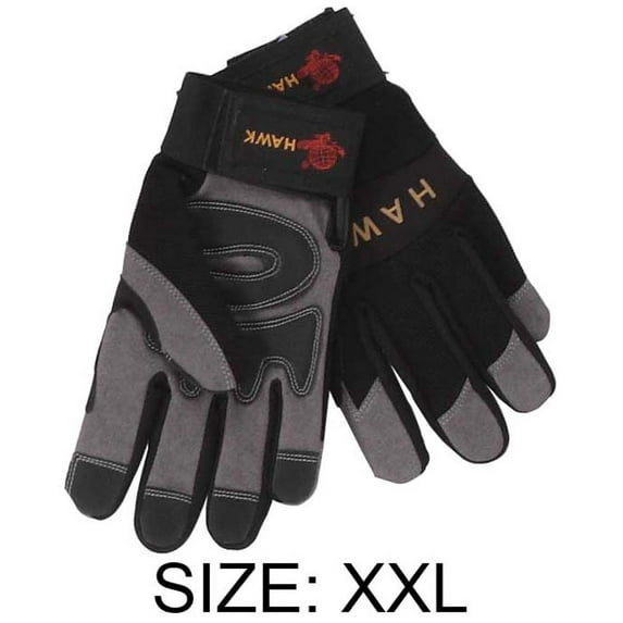 TUFFSTUFF Men's Mechanic's Gloves XXL | Synthetic Gray Suede & Black Spandex | Anti-slip Grip | Breathable & Adjustable