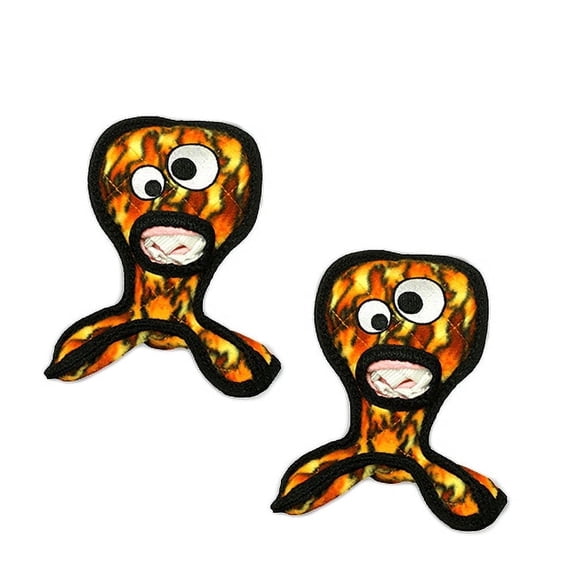 TUFFY Alien G3 Fire Durable Plush Squeaky Dog Toy, 2-Pack