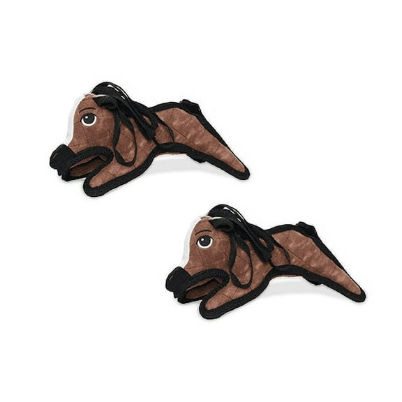 TUFFY Jr Barnyard Pony Durable Plush Squeaky Dog Toy, 2 Pack