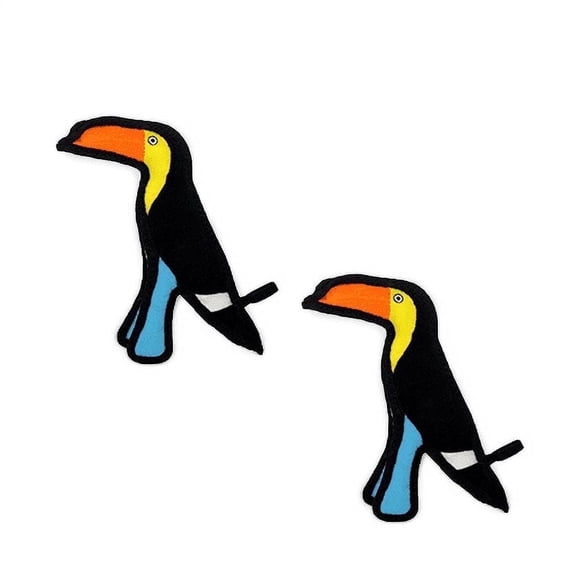 Tuffy® 2 Pack Toucan Ultra Durable Plush Dog Toys with Multiple Layers & Reinforced Seams, Washable and Floats, Original Construction