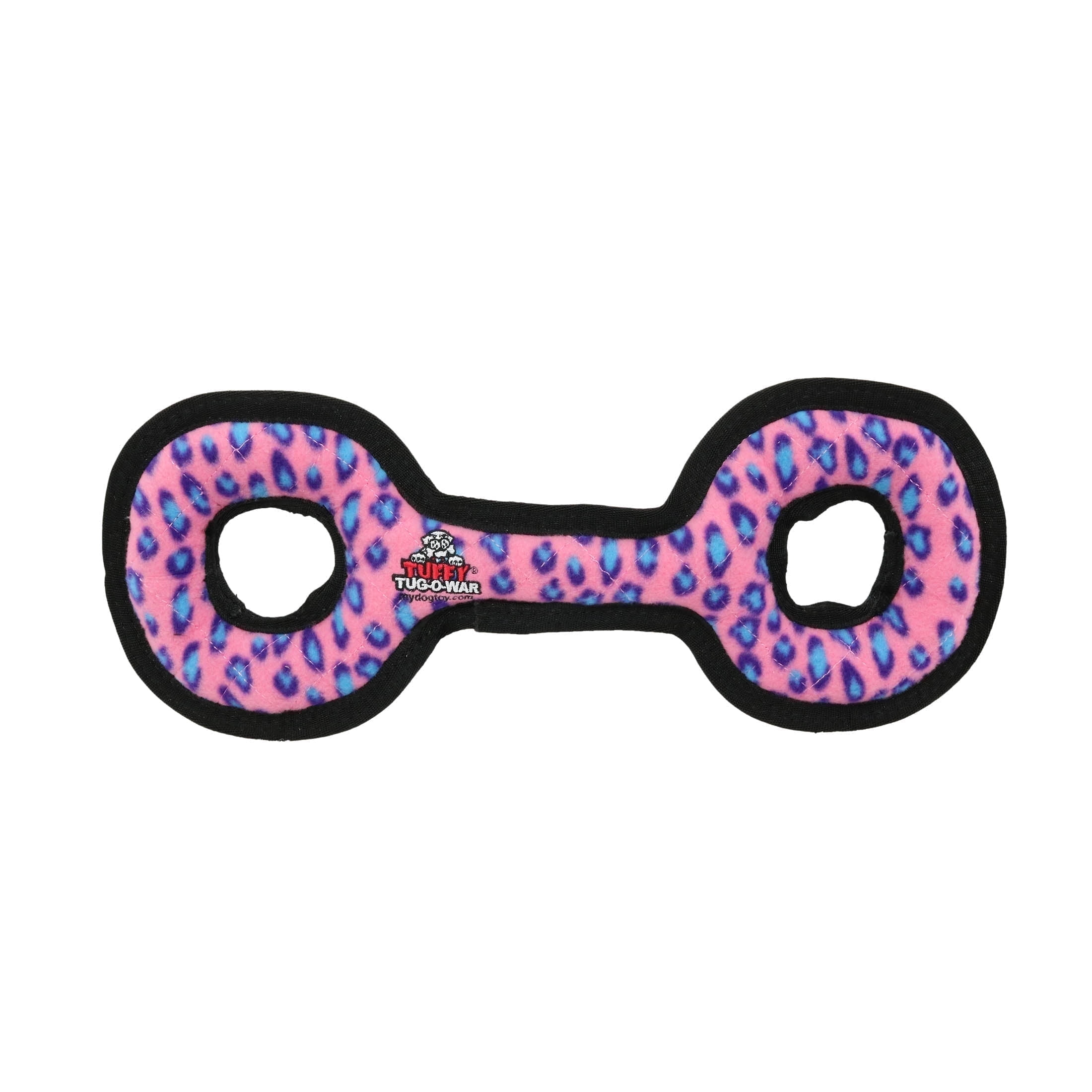 TUFFY® MediumTug-O-War Pink Leopard, Durable Plush Squeaky Dog Toy