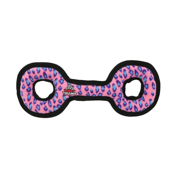 TUFFY® MediumTug-O-War Pink Leopard, Durable Plush Squeaky Dog Toy