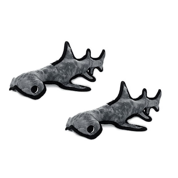 Tuffy Ocean Creature Hammerhead Durable Plush Squeaky Dog Toy, 2 Pack