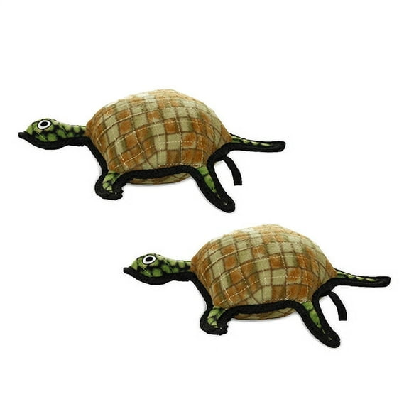 Tuffy Ocean Creature Turtle Durable Plush Dog Toy, 2 Pack
